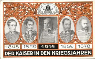 Der Kaiser in den Kriegsjahren / Franz Joseph at the time of various wars, Offizielle Postkarte für das Rote Kreuz, Kriegsfürsorgeamt und Kriegshilfsbüro (EK)