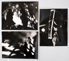 cca 1975 Bahget Iskander: Kohászok I-V. fotósorozat, 5 db feliratozott vintage fotóművészeti alkotás...