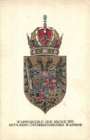 Wappenschild und Krone des Mittleren Österreichischen Wappens / K.u.K. coat of arms and crown, Offizielle Postkarte für das Rote Kreuz, Kriegsfürsorgeamt und Kriegshilfsbüro Nr. 286.