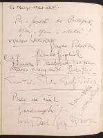 1937-40 A budapesti olasz nagykövetség, vagy az Olasz Intézet emlékkönyve több száz aláírással, közt...