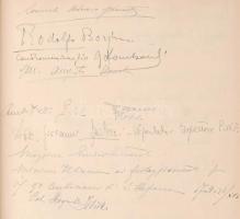 1937-40 A budapesti olasz nagykövetség, vagy az Olasz Intézet emlékkönyve több száz aláírással, közt...