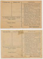 1946. 10.000AP nem kamatozó Pénztárjegy (2x) egyik "Másra Át Nem Ruházható", a másik sorsz...
