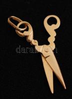 Arany olló medál, Au., 14K, 1,2gr.,jelzett/ Gold scissors pendant, Au. 14K, 1,2gr., marked