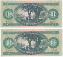 1962. 10Ft (2x) sorszámkövetők T:I