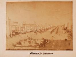 cca 1880 Garrigues: Tunisz, Avenue de la Marine, 20x25 cm, karton 27x38 cm / cca 1880 Garrigues: Tunis, Avenue de la Marine, 20x25 cm