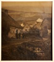 cca 1930 Kerny István (1879-1963): Budaörsi pincék, aláírt, pecséttel jelzett vintage fotóművészeti ...