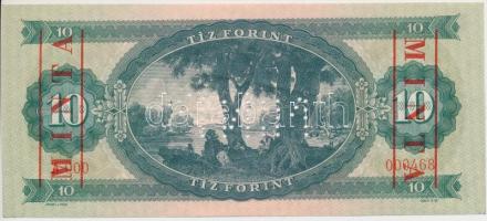 1969. 10Ft "MINTA" felülnyomással és perforációval "D000 - 000468" sorszámmal, g...