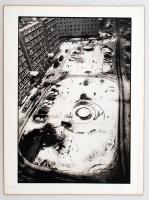 cca 1980 Schmidt Andrea: Téli táj, feliratozott, farost lemezre kasírozott fotóművészeti alkotás, 39x29 cm