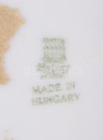 Népi motívumos Zsolnay porcelán kulacs, matricás, jelzett, kis kopásnyomokkal, 19 cm