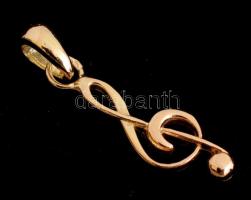 Arany violinkulcs medál, Au., 14K, 1,8gr.,jelzett/Golden treble clef pendant, Au. 14K, 1,8gr. marked