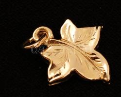 Arany levél medál, Au., 14K, 1,0gr.,jelzett/Gold leaf pendant, Au. 14K, 1,0gr., marked