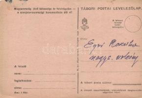 1943 II. világháborús újévi üdvözlőlap, katona disznóháton / World War II Hungarian New Year greetin...