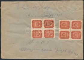 (21.díjszabás) Távolsági levél Milpengős 20x20.000mP bérmentesítéssel / Domestic cover franked with ...
