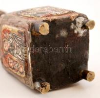 XVII-XVIII. század: Etiópiából származó vallási kegytárgy, kézzel festett, üreges bronz, oldalán val...