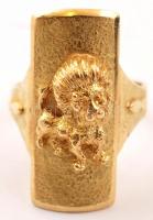 Oroszlános 18K arany (Au) gyűrű / 18C gold ring with lion 10,1 g, Size: 56