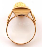 Oroszlános 18K arany (Au) gyűrű / 18C gold ring with lion 10,1 g, Size: 56