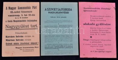 1944-1945 Politikai röplapok gyűjteménye a legforróbb időkből. Összesen 47 db hungarista, kommunista...