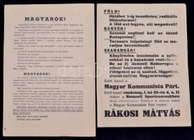 1944-1945 Politikai röplapok gyűjteménye a legforróbb időkből. Összesen 47 db hungarista, kommunista...