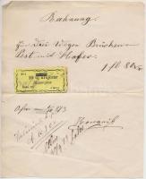 Buda 1873. 10kr (3x) benne 2db sorszámkövető + 50kr (3x) "Mázsapénz" zab illeték lerovásár...