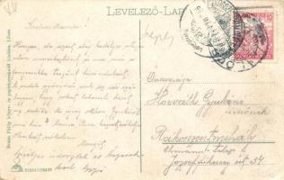 Lőcse, Levoca; Erzsébet tér, Törvényszéki palota, Főreáliskola, kiadja Braun Fülöp / square, palace ...