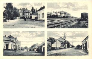 Csap, Csop; utca, vasútállomás, Sermer Sámuel üzlete, templom / railway station, shop, church