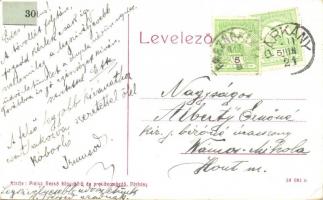 Párkány, Stúrovo; Esztergom, 196-os számú uszály, kiadja Preisz Rezső / barge  (EK)