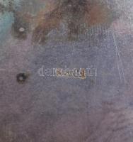 Nagy fém tételek: réz gyertyatartók, alpakka kiöntők, kelyhek, evőeszközök stb, több jelzett (Christ...