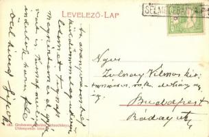 Selmecbánya, Banská Stiavnica; Szentháromság szobor, piac, kiadja Grohmann / statue, market