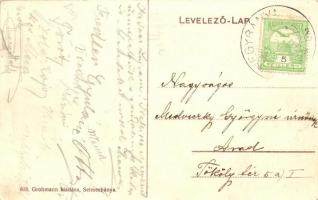 Selmecbánya, Banská Stiavnica; Deák Ferencz utca, Hungária szálló és kávéház, kiadja Grohmann / stre...