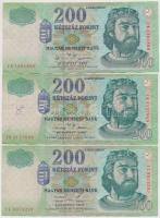 1998-2007. 200Ft (7xklf évszám) T:III