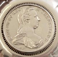 Ezüst Mária Terézia talléros (után-veret)tálka, Ag., 74,5gr.,jelzett, 9x3cm/Silver Maria Theresa tha...