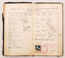 1914 Bp., A kir. József-műegyetem által kiállított leckekönyv, benne neves műegyetemi tanárok aláírá...