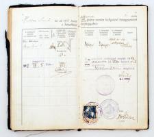 1914 Bp., A kir. József-műegyetem által kiállított leckekönyv, benne neves műegyetemi tanárok aláírá...