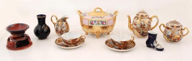 Hatalmas porcelán tétel: csészék, tányérok, néhányon apró hiba, több mint 40 db