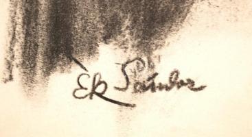 Ék Sándor (1902-1975): Nie wieder Krieg. Propaganda plakátterv. Vegyes technika, papír, jelzett a há...