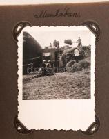 cca 1930-1940 Cséplés gőzgéppel, albumba rendezett fotók, 20 db fotó, 8x6 cm