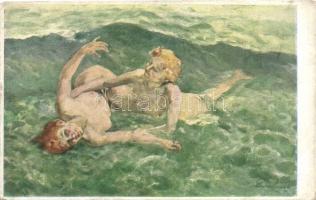 8 db RÉGI motívumlap, erotikus lapok, vegyes minőség / 8 old erotic, nude motive postcards, mixed qu...