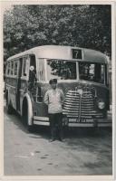 1948 MÁVAG TR5 7-es számú busz, fotólap, 14x9 cm
