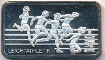 Németország DN "Degussa - Könnyű atlétika" Ag tömb dísztokban (31,1g/0.999/42x24mm) T:PP u...