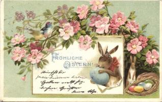 Fröhliche Ostern! / easter, golden decoration, litho, floral, Emb.