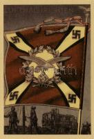 6 db MODERN fakszimile reprint motívumlap, a Wehrmacht zászlói / 6 modern facsimile reprint motive postcards, flags of the Wehrmacht