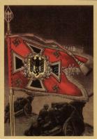 6 db MODERN fakszimile reprint motívumlap, a Wehrmacht zászlói / 6 modern facsimile reprint motive p...