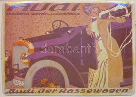 'Audi, der Rassewagen', modern autóreklám, fém, kiadja GreeTin, Svájc / car advertisment, metallic, published by GreeTin, Switzerland