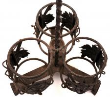 Kovácsoltvas borpalack tartó, m:52 cm