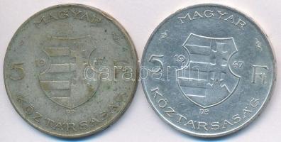 1947. 5Ft Ag "Kossuth" (2x) T:2,2-,3