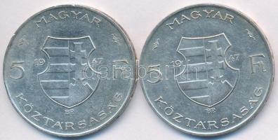 1947. 5Ft Ag "Kossuth" (2x) T:2,2-