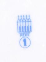 Zsolnay virágmintás bögre, matricás, minimális lepattanással, jelzett, m: 9 cm, d: 12 cm