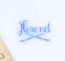 Herendi virágmintás pocelán kaspó, kézzel festett, hibátlan, jelzett, m: 9,5 cm, d: 11 cm