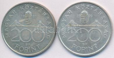 1993. 200Ft Ag "MNB" (2x) T:2,2-