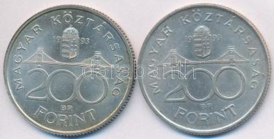 1993. 200Ft Ag "MNB" (2x) T:2,2-